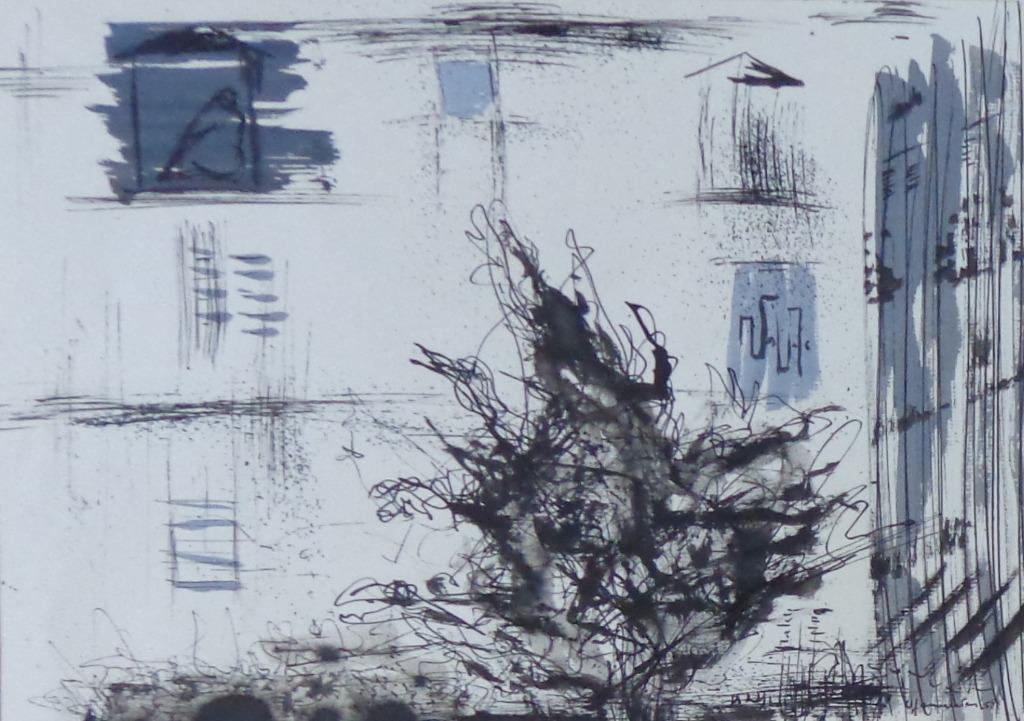 JAN VAERTEN / GEBOUW / ORIGINEEL WERK / 50x65cm / SIG, Ophalen of Verzenden