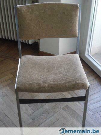 4 Chaises design Stoll – Etat impeccable, Utilisé, Brun, Tissus
