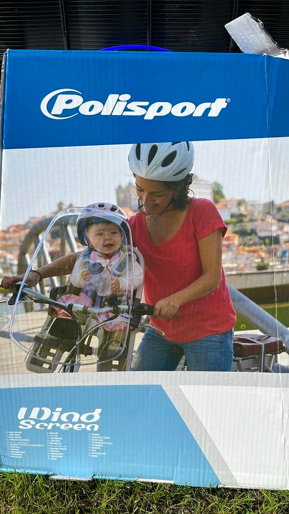 Fietszitje met windscherm, Ophalen, Zo goed als nieuw