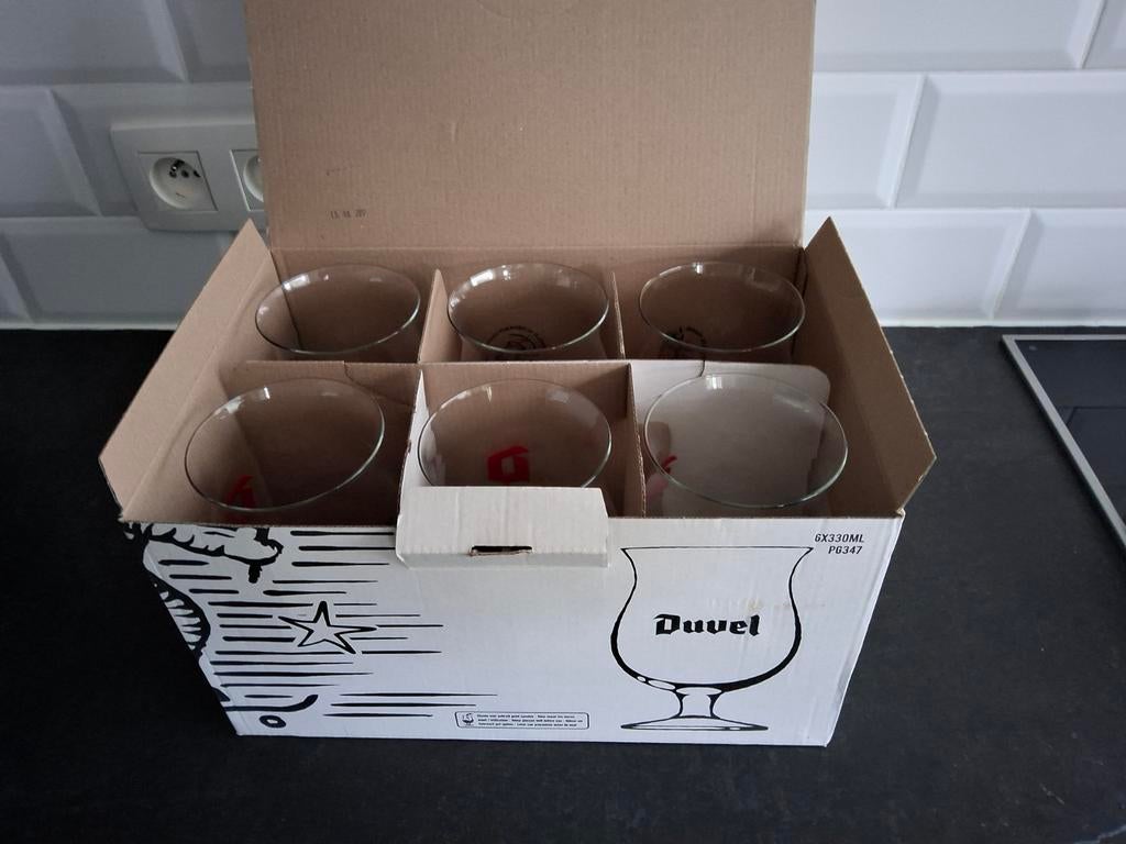 6 bierglazen Duvel 33cl SPECIALE EDITIE en NIEUW, Ophalen, Nieuw, Bierglas