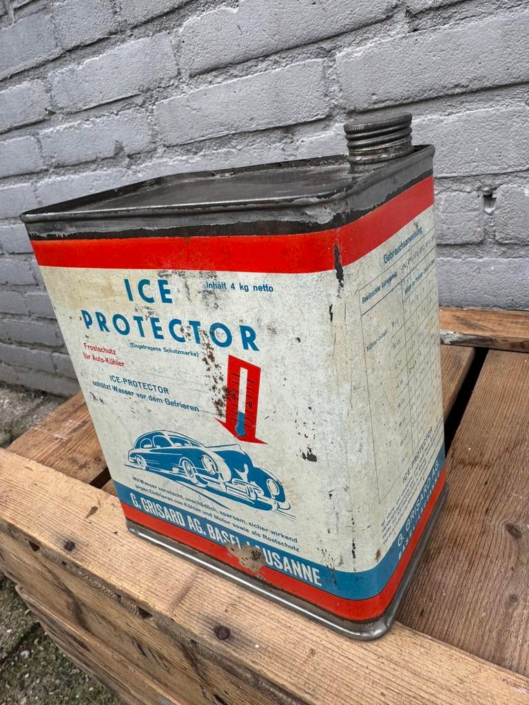 Ice Protector zeldzaam olie blik, Verzamelen, Blikken, Ophalen of Verzenden, Gebruikt, Overige, Overige merken