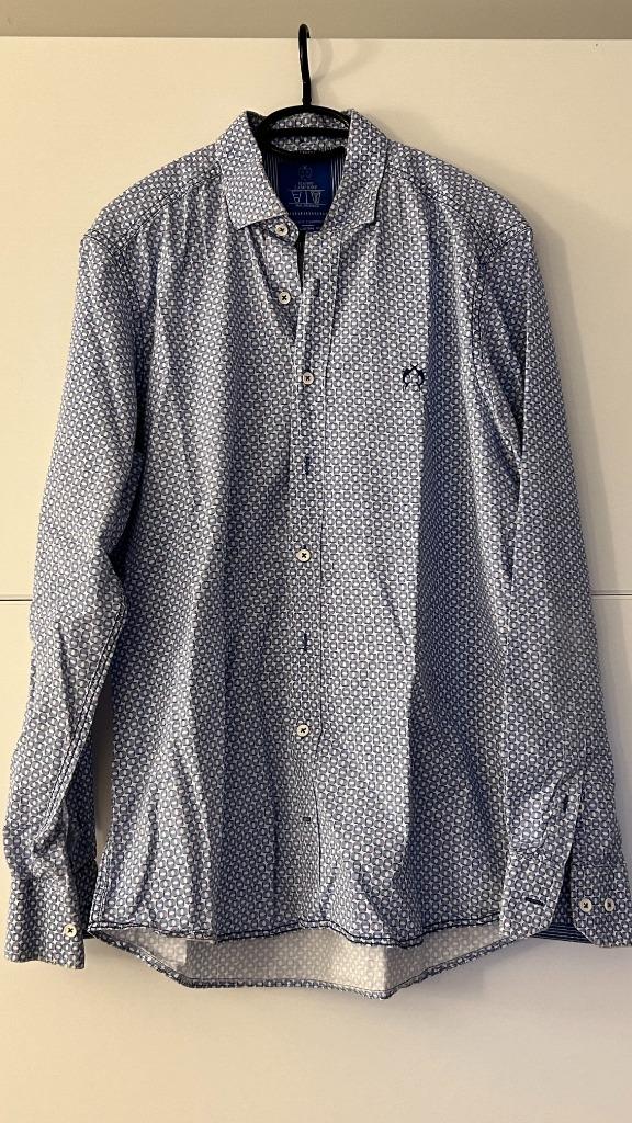 Claudio Campione blauwe hemd met print, Vêtements | Hommes, Enlèvement ou Envoi, Comme neuf, Bleu, Tour de cou 41/42 (L)