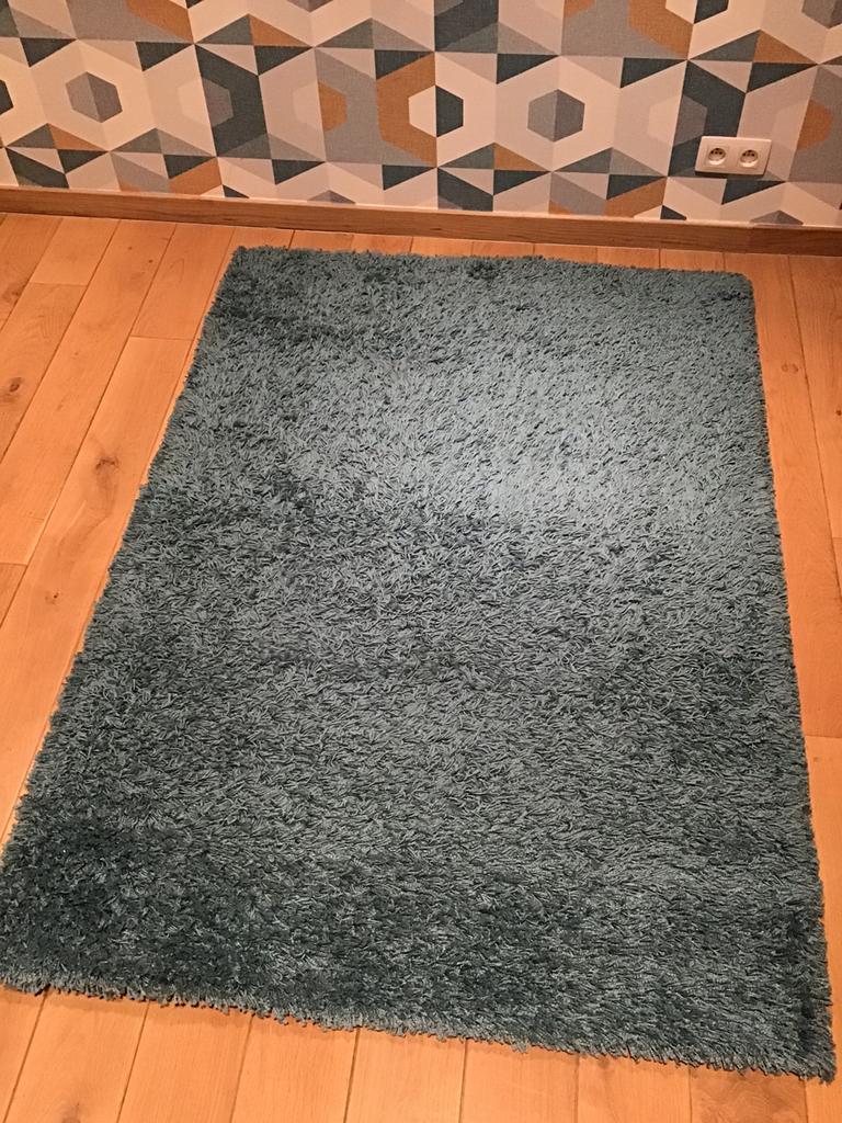 Tapis bleu turquoise, poils hauts, 122x172 cm, Maison & Meubles, Ameublement | Tapis & Moquettes, 150 à 200 cm, 100 à 150 cm, Utilisé
