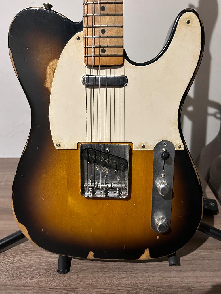 Fender telecaster Mexican 50’s vintage style road worne, Enlèvement ou Envoi, Comme neuf, Solid body, Fender