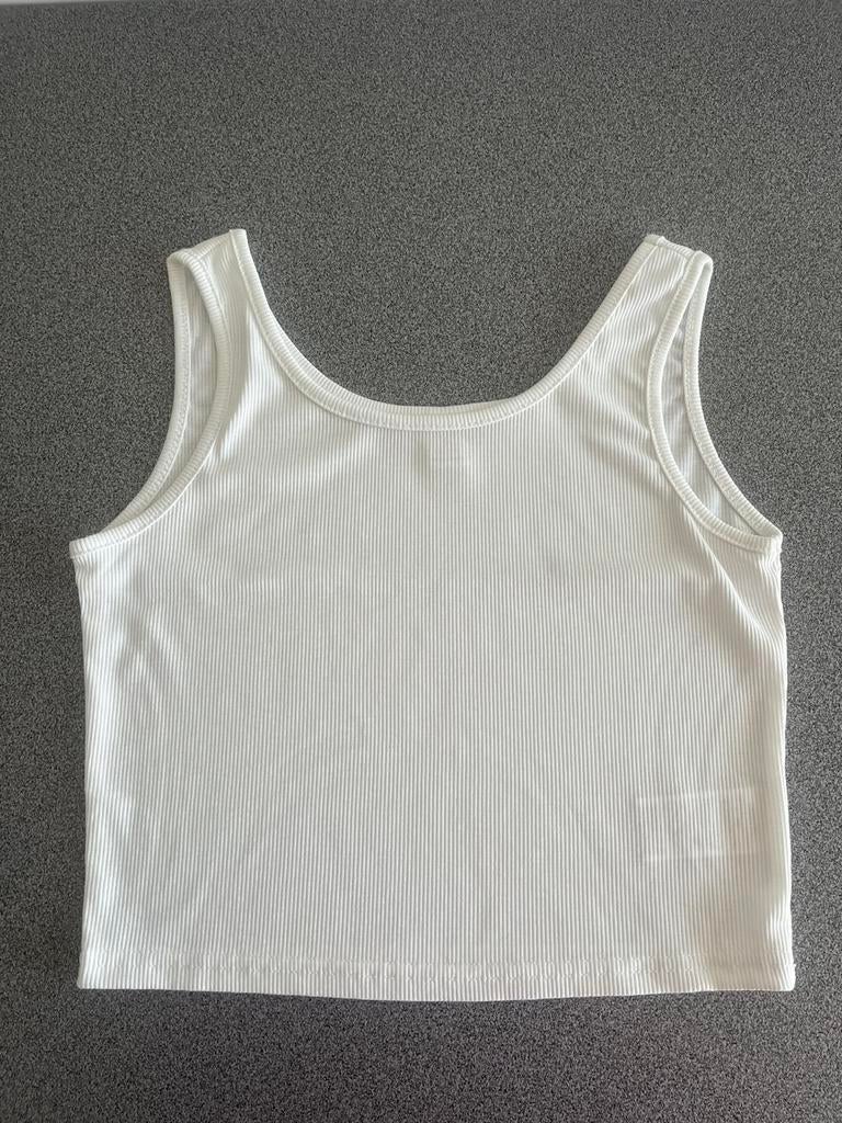 Witte crop top - maat 146/152, Kinderen en Baby's, Ophalen of Verzenden, Zo goed als nieuw, Meisje, Shirt of Longsleeve