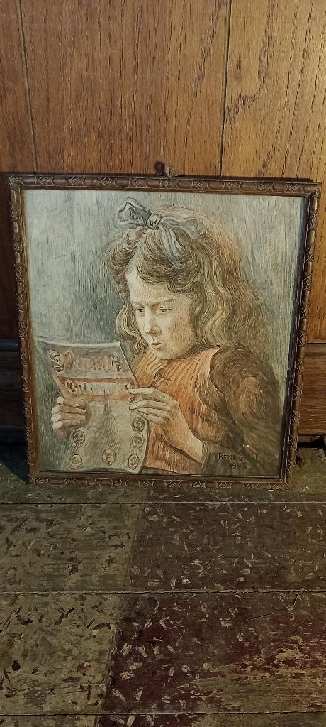 Peinture aquarelle signée RENE GRIOT 1943, 25x28, n241, Enlèvement ou Envoi