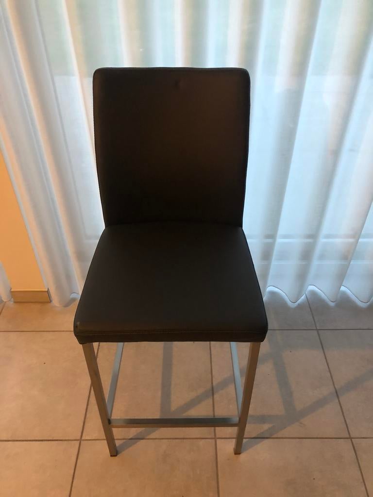 3 Barstoelen Antraciet, Ophalen, Kunststof, Gebruikt, Met voetsteun