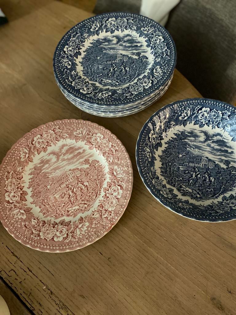 Lot de 9 assiettes 21cm Aynsley (Angleterre) – ironstone., Enlèvement ou Envoi
