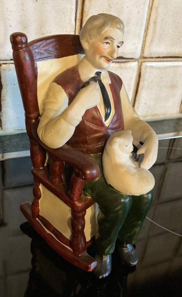 Rocking chair en porcelaine avec grand-père, Enlèvement ou Envoi, Utilisé, Autres types
