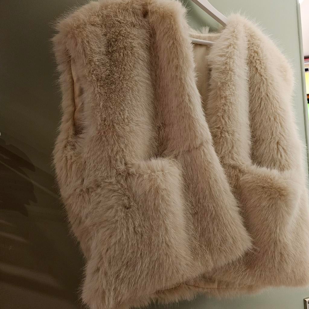 Gilet sans manches Fausse fourrure Grand, Vêtements | Femmes, Beige, Comme neuf, Enlèvement, Taille 42/44 (L)