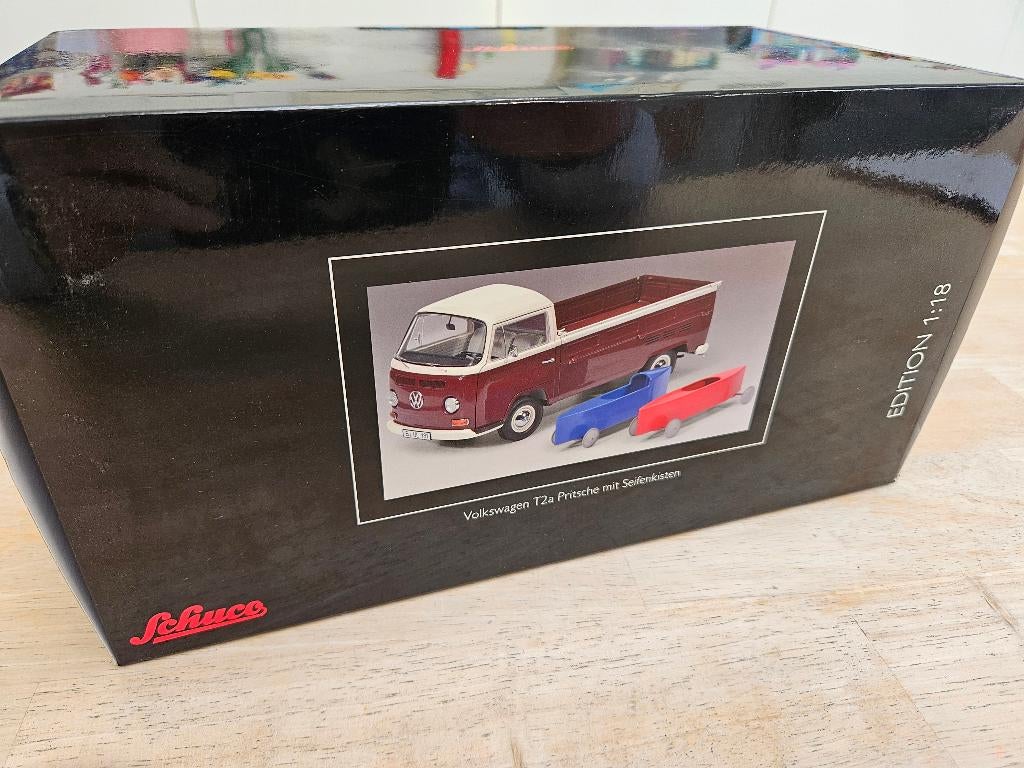 Schuco 1/18 VW t2a pick up Pritsche Seifenkisten, Ophalen of Verzenden, Zo goed als nieuw, Auto, Overige merken