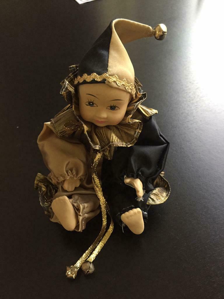 Zeer mooie Pierrot of harlekijn met porseleinen hoofd, Ophalen of Verzenden, Nieuw