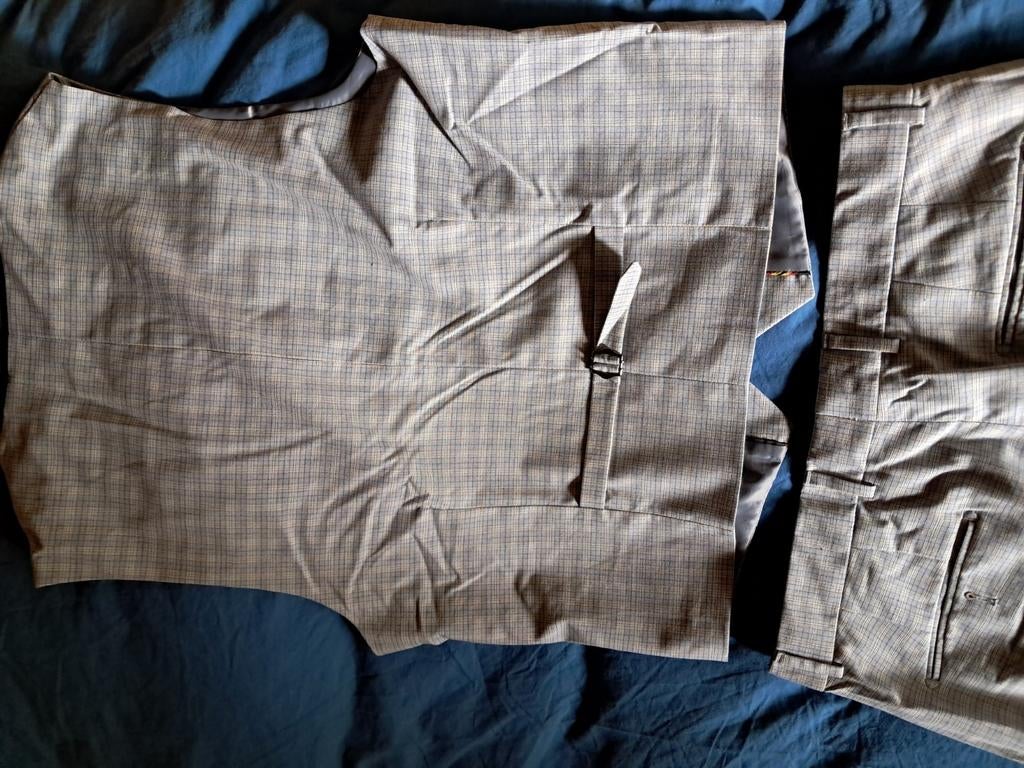 Debardeur + geklede broek met bijhorende Vans. Blauw grijs., Kleding | Heren, Ophalen of Verzenden, Zo goed als nieuw