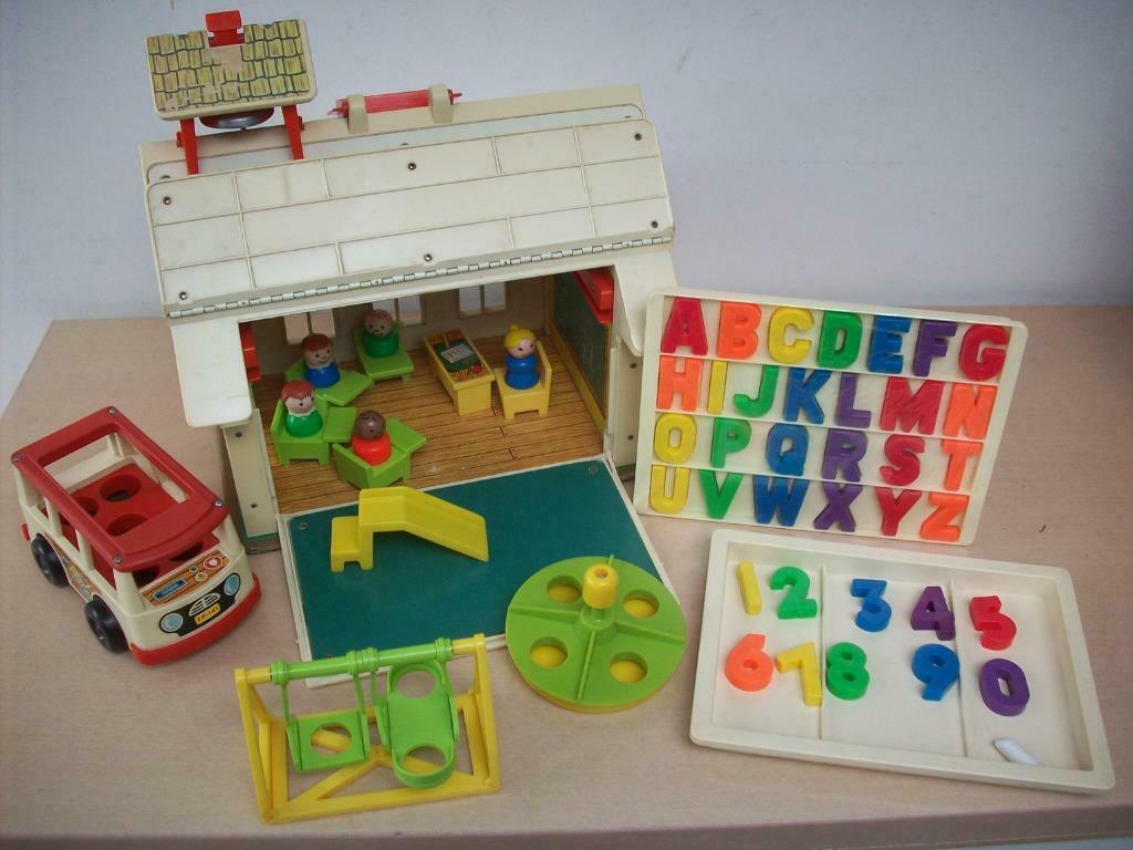 Fisher Price "Play family School" jaren '70, Enlèvement, Comme neuf, Set de jeu, Sonore