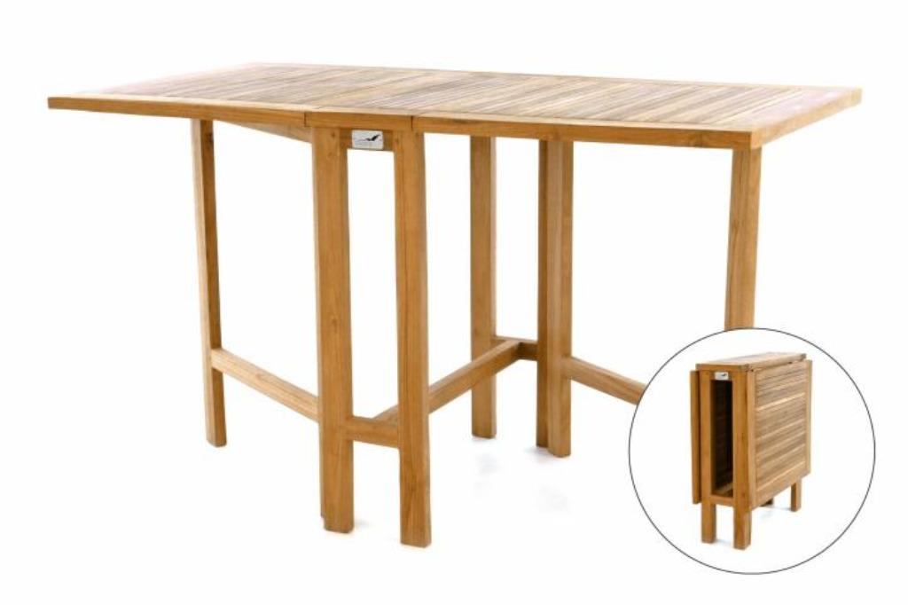 Teak Houten Balkontafel Tuintafel Tafel Klaptafel. 130x65cm, Tuin en Terras, Verzenden, Nieuw