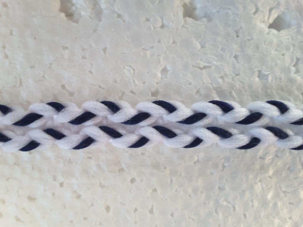 vlecht - vlecht 13 mm wit en marineblauw G1326, Ophalen of Verzenden, Nieuw, Knoop of Knopen