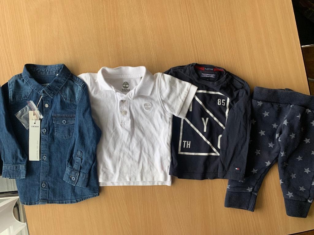 Polo Timberland, Tommy Hilfiger garçon 12m(74), chemise IKKS, Timberland, Ophalen of Verzenden, Zo goed als nieuw, Overhemdje of Bloesje