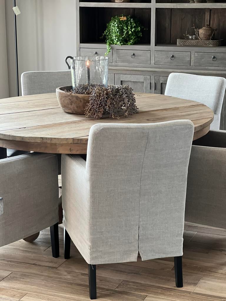 6 landelijke eetkamerstoelen toonzaalmodel, Huis en Inrichting, Stoelen, Ophalen, Zo goed als nieuw, Grijs