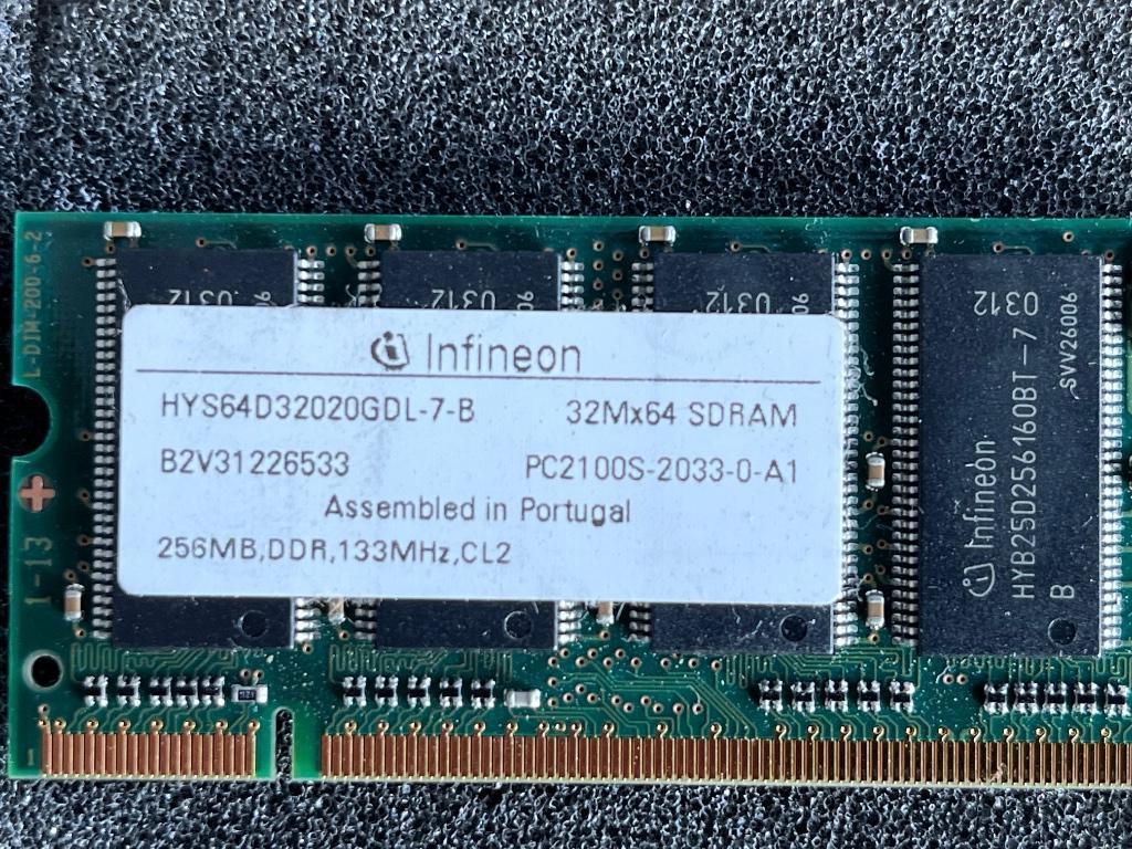 RAM DDR 133 PC2100 256MB, Computers en Software, RAM geheugen, 1 GB of minder, Ophalen of Verzenden, Laptop, DDR