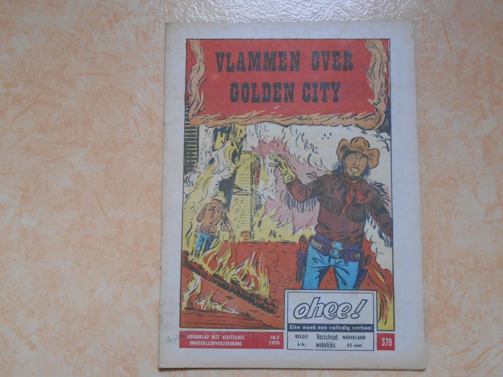 Ohee 379 Vlammen over Golden City 1970., Karel verschuere, Eén stripboek, Ophalen of Verzenden, Zo goed als nieuw