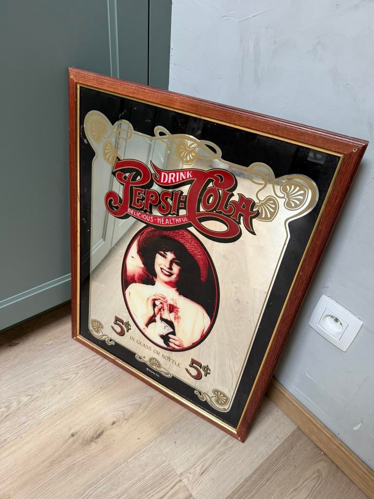 Pepsi cola spiegel 66x50cm, Antiek en Kunst, Ophalen