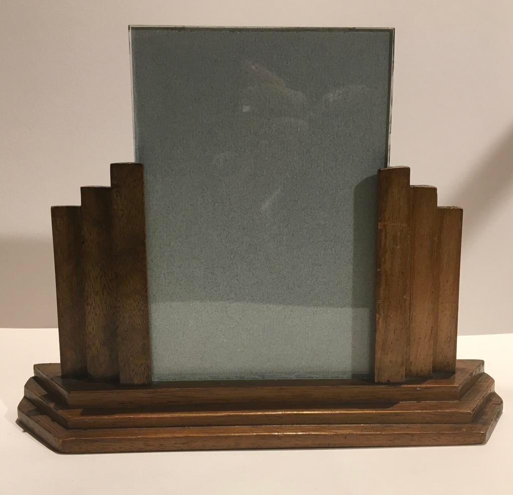 Art deco houten fotokader, Ophalen