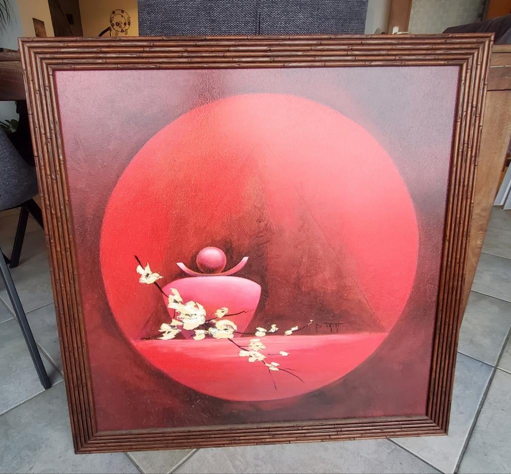 Peinture 79x79 cm avec cadre en bois, Enlèvement