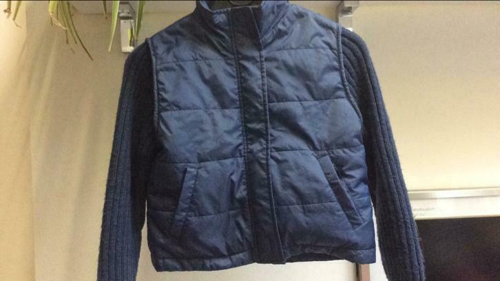 Warme bodywarmer met lange mouwen. Donkerblauw., Meisje, Trui of Vest, Ophalen of Verzenden, Zo goed als nieuw