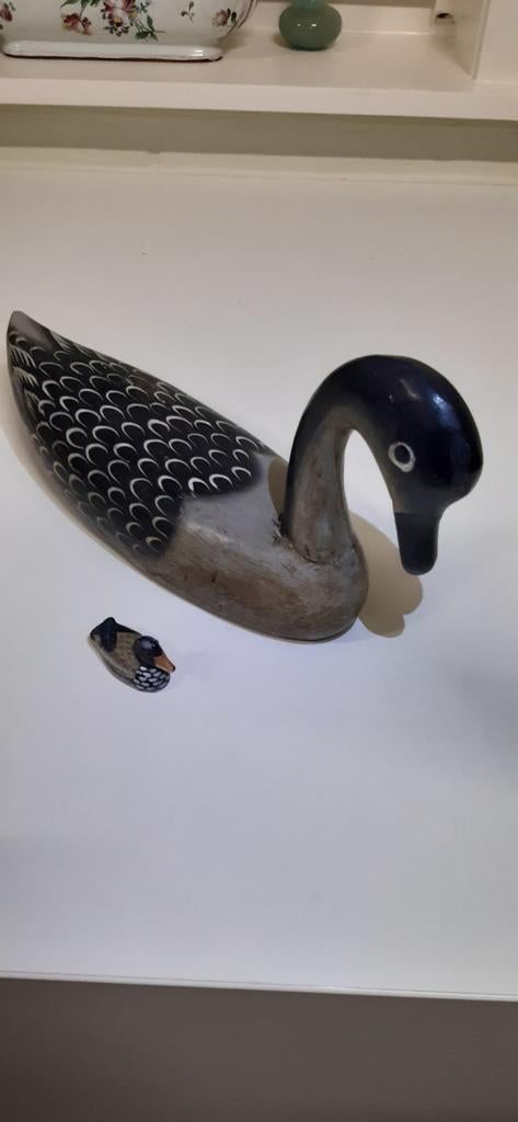 DECORATIEVE HOUTEN EEND MET BABY !, Verzamelen, Ophalen