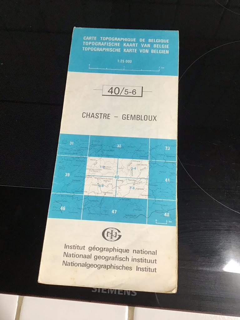 Oude topografische stafkaart Chastre Gembloux 1983, Enlèvement ou Envoi, Comme neuf