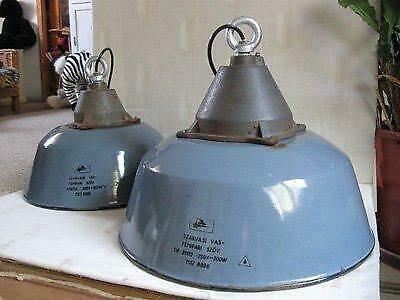 Industriele hanglamp emaille fabriekslamp, Maison & Meubles, Lampes | Suspensions, Utilisé, Métal, Enlèvement ou Envoi