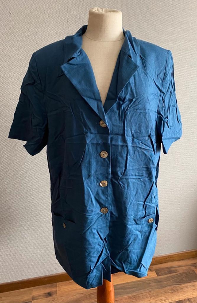 Lange blauwe blouse Mayerline Brussels maat 46, Mayerline, Taille 46/48 (XL) ou plus grande, Comme neuf, Bleu