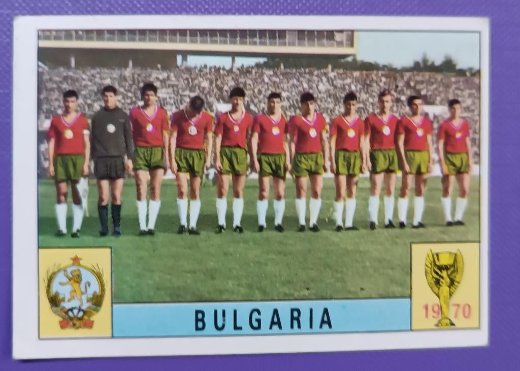 Panini KAART prent anno 1970 voetbal WK Mexico 70 BULGARIJE, Hobby en Vrije tijd, Stickers en Plaatjes, Verzenden