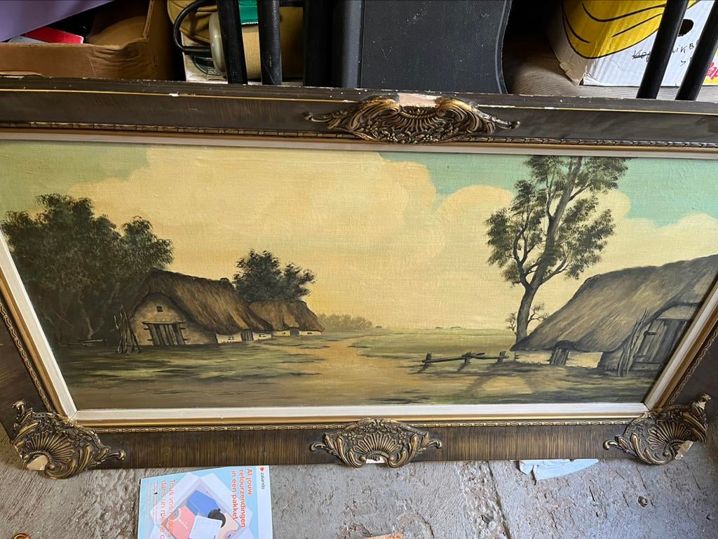 Groot schilderij op doek, Antiek en Kunst, Ophalen of Verzenden