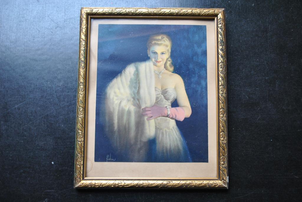 Grote Art Deco reproductie gesigneerd door Frahm, Ophalen of Verzenden