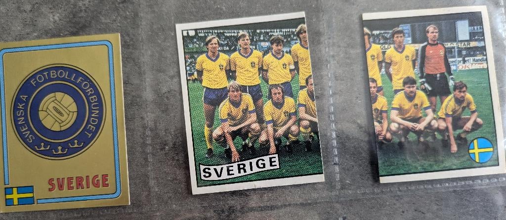 PANINI VOETBAL STICKERS EURO 84 SVERIGE 3x incl embleem, Verzenden, Nieuw