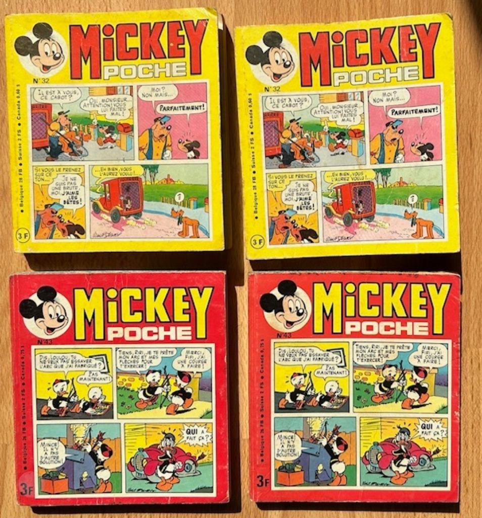 2x2 MICKEY POCHE 32 EN 43 MICKEY MOUSE DONALD DUCK, Boeken, Gelezen, Walt Disney, Ophalen of Verzenden, Meerdere stripboeken