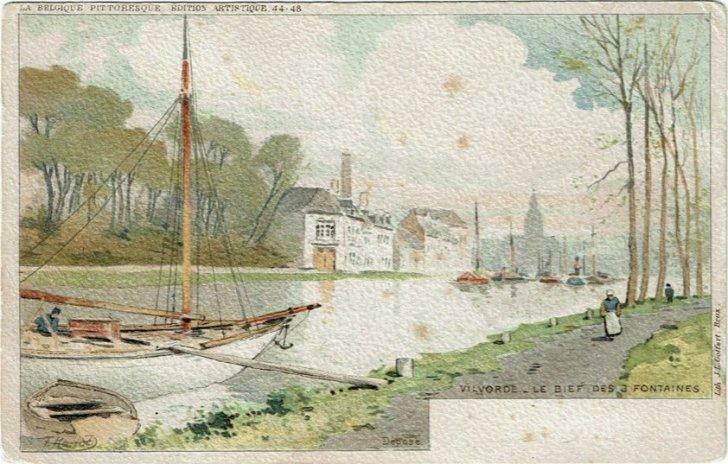 Vilvoorde 3 Fonteinen, Collections, Photos & Gravures, Envoi, Utilisé, Gravure