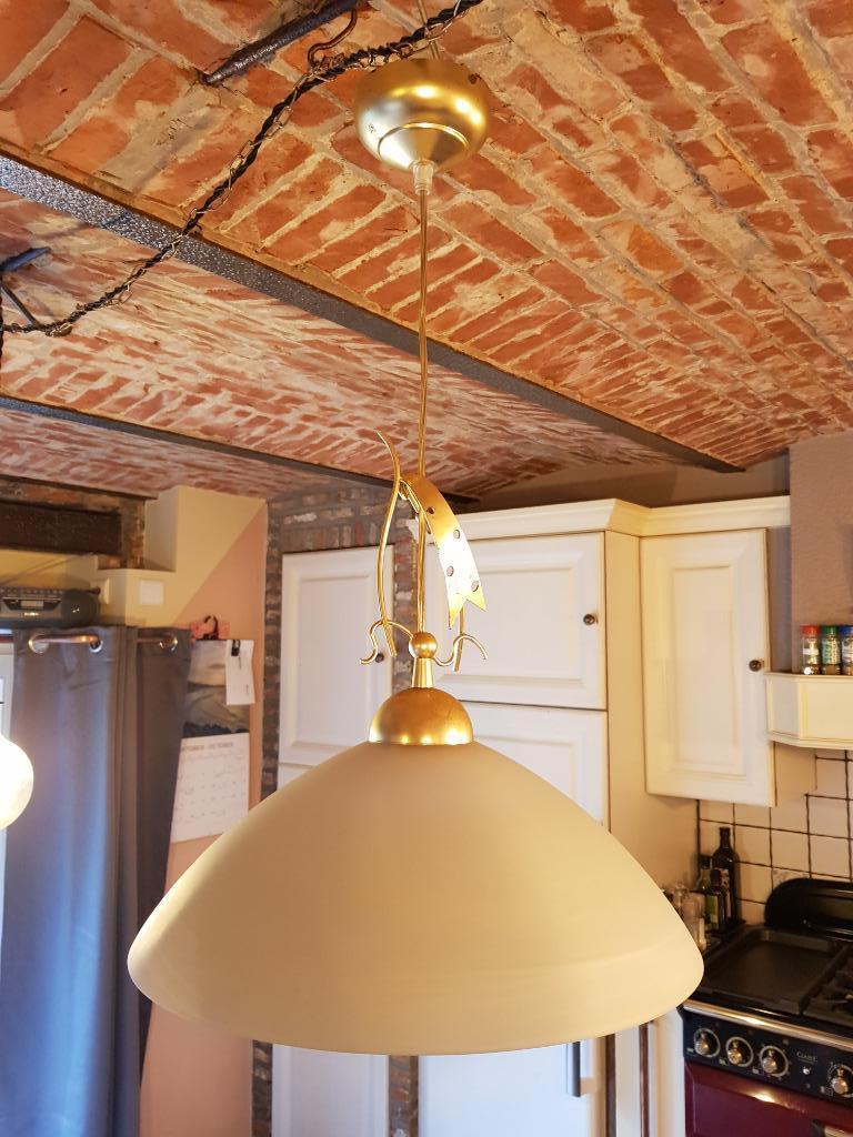 Vintage hanglamp, Ophalen, Zo goed als nieuw, Glas, Vintage