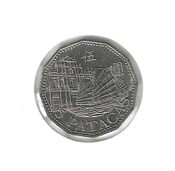 Macau, 5 Patacas 1992., Ophalen of Verzenden, Oost-Azië, Losse munt