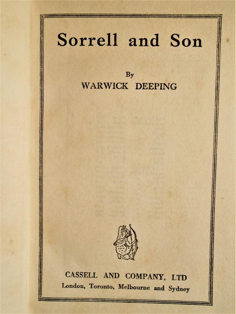 Sorrell and Son - 1928 - Warwick Deeping (1877-1950), Utilisé, Europe autre, Warwick Deeping, Envoi