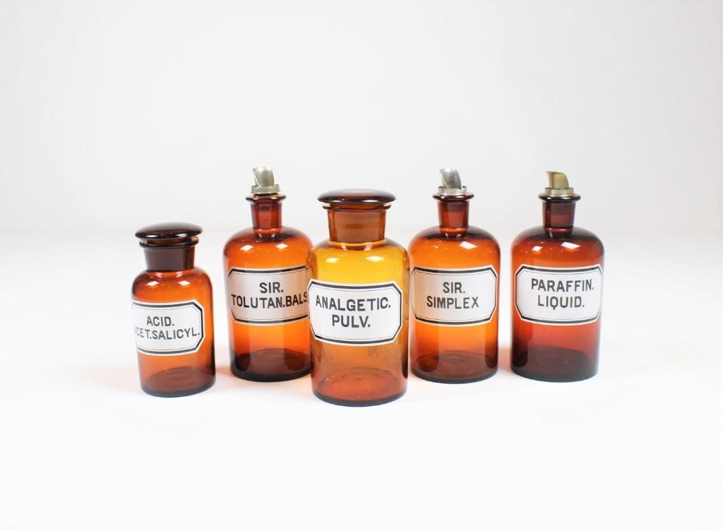 5 grands anciens pots de pharmacie, Enlèvement ou Envoi