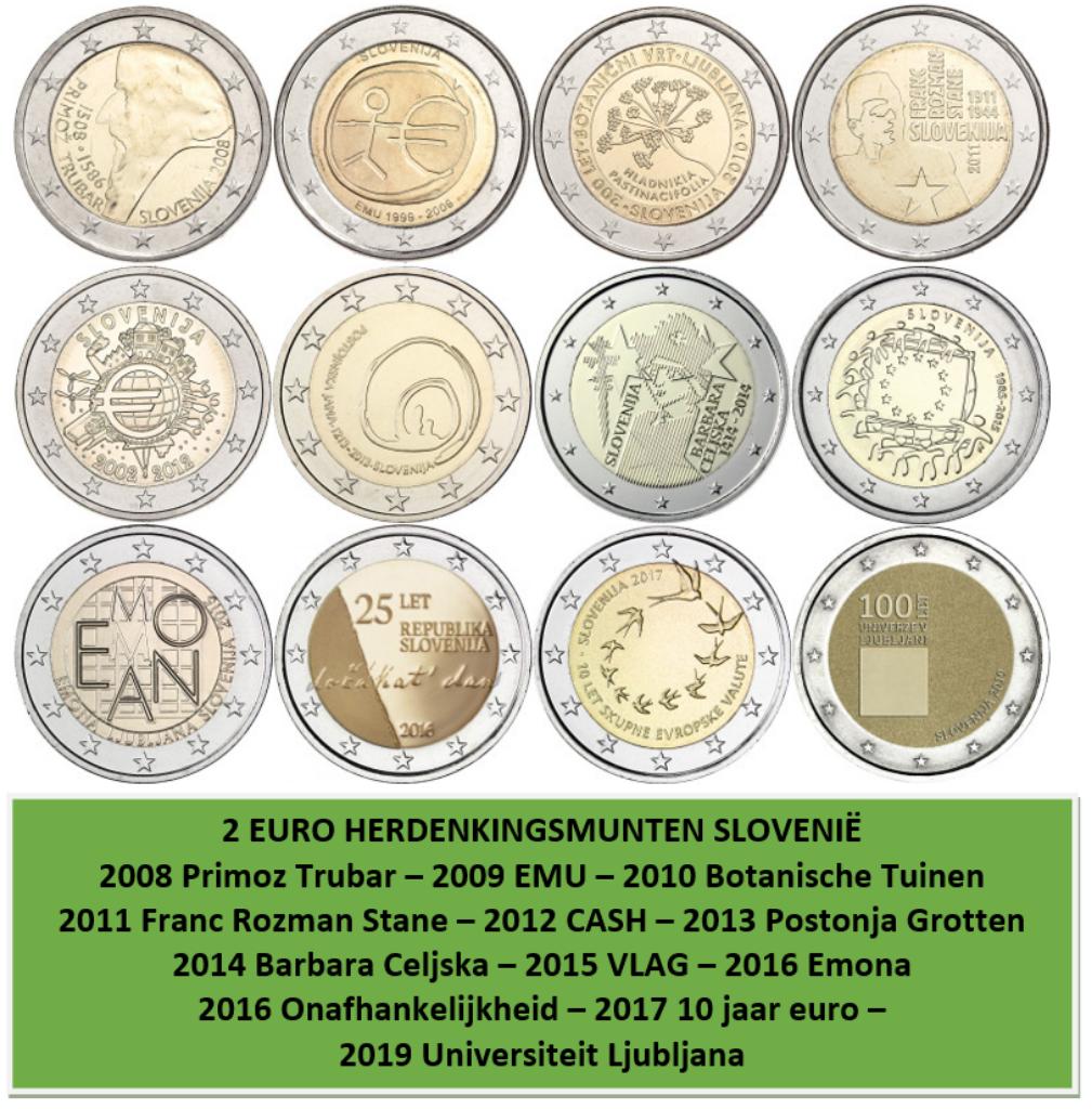 Pièces commémoratives de 2 euros en Slovénie 2007-2019, Envoi, Slovénie, 2 euros