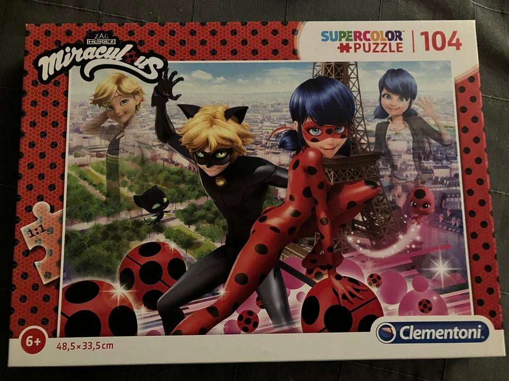 Puzzle Miraculous 104 pieces, etat comme neuf, Enlèvement, Comme neuf