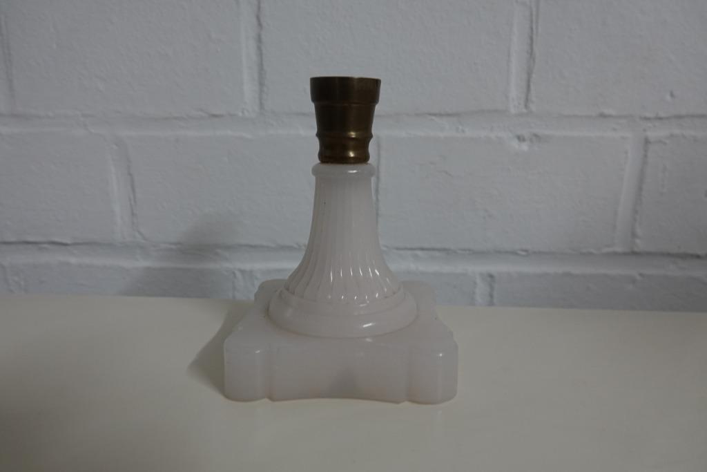 kaarsenhouder met glazen voet, Antiek en Kunst, Ophalen of Verzenden
