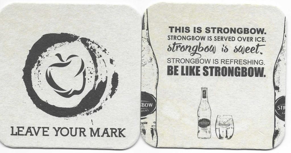 bierviltjes 2st Strongbow appel cider, Verzenden