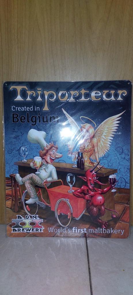 Reclamebord Triporteur bier, Verzamelen, Ophalen of Verzenden, Nieuw, Reclamebord, Plaat of Schild, Overige merken