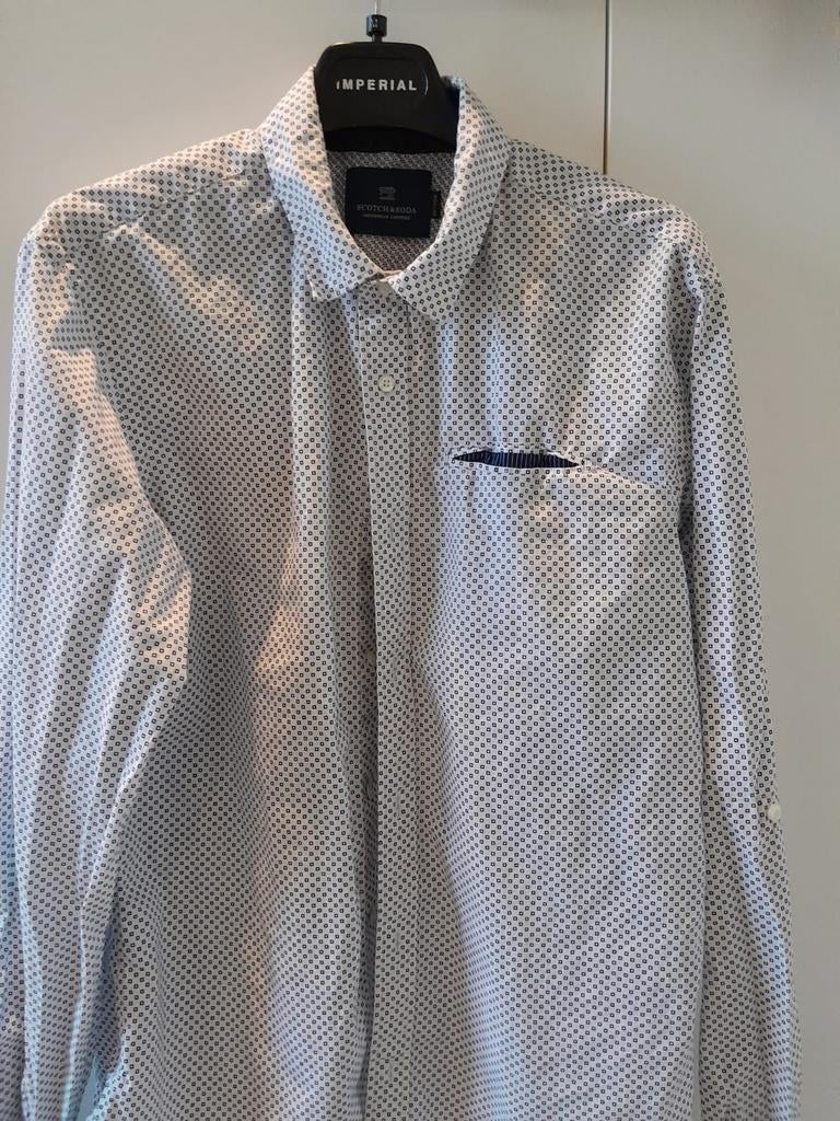 Scotch & Soda - Shirt, Tour de cou 39/40 (M), Comme neuf, Blanc, Scotch & Soda