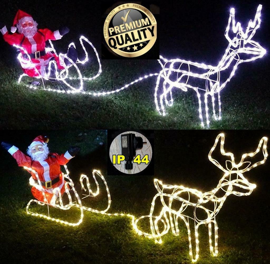 Rendier Met Slee En Kerstman. Ongeveer 1.5m. (Kerstman 90cm), Diversen, Kerst, Ophalen of Verzenden, Nieuw
