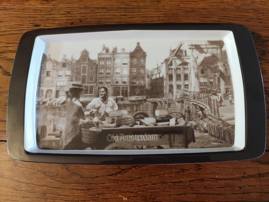 Retro zwart-wit kaasschoteltje nieuw, Ophalen of Verzenden, Nieuw, Rechthoekig, Overige materialen